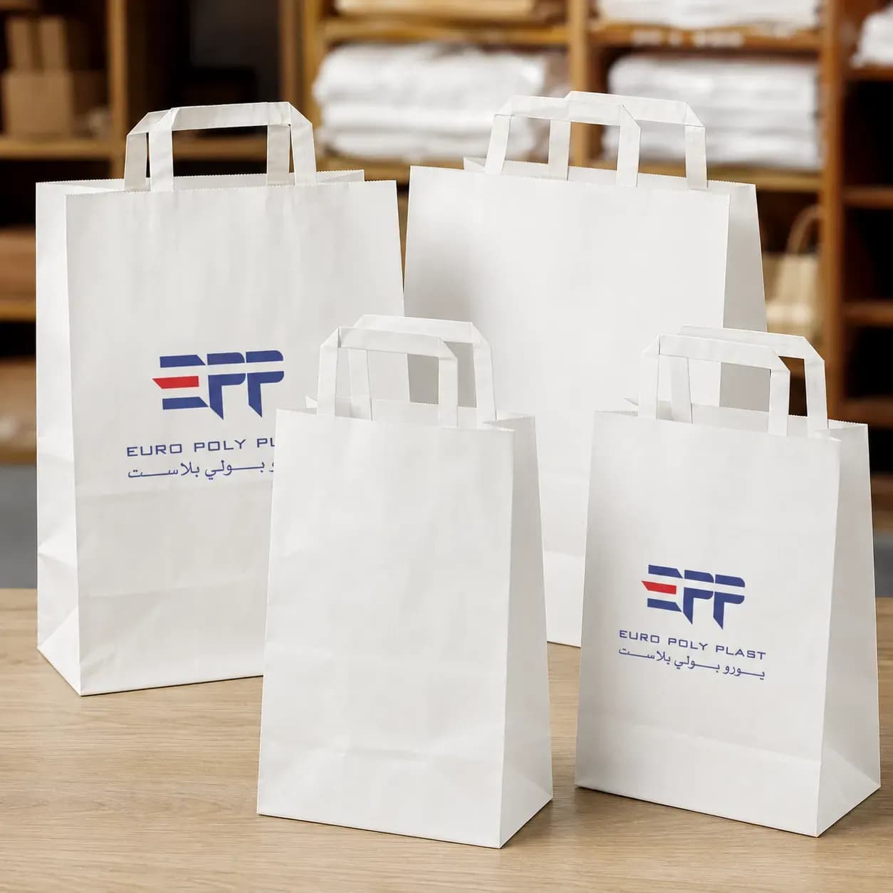 White SOS Paper Bags